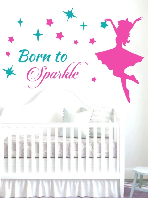 

rawpockets Born To Sparkle Wall Sticker, Pink