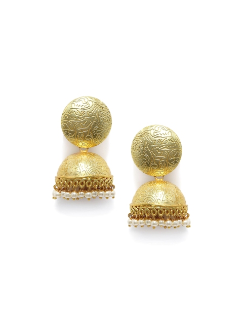 

Fabstreet Gold-Toned Contemporary Jhumkas