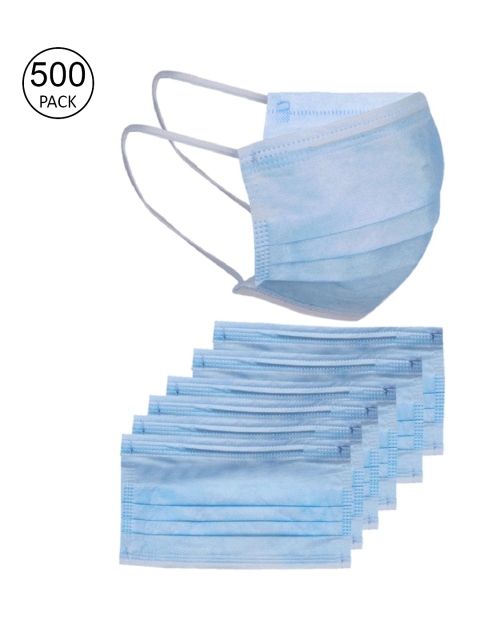 

OOMPH Unisex 100 Pcs Blue 3 Ply Non-Surgical Disposable Face Masks