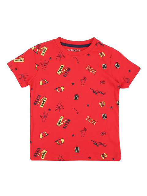 

Pantaloons Junior Boys Red Printed Round Neck T-shirt