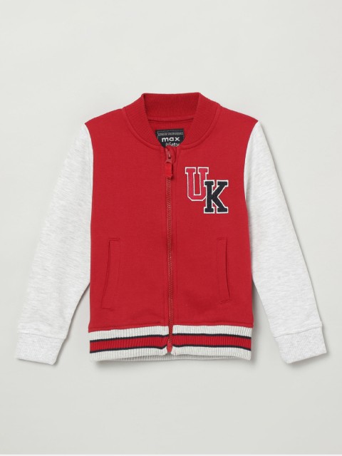 

max Boys Red & White Colourblocked Sweatshirt