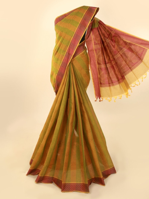 

Pothys Green Checked Pure Cotton Saree