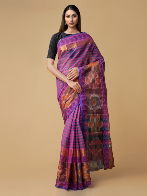 

Unnati Silks Pink Pure Cotton Printed Chettinad Saree