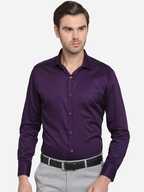 

METAL Men Purple Slim Fit Solid Formal Shirt