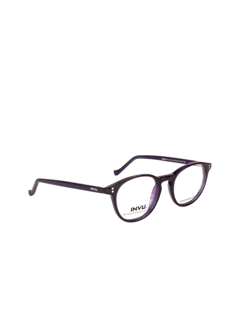 

INVU Unisex Blue Solid Full Rim Oval Frames