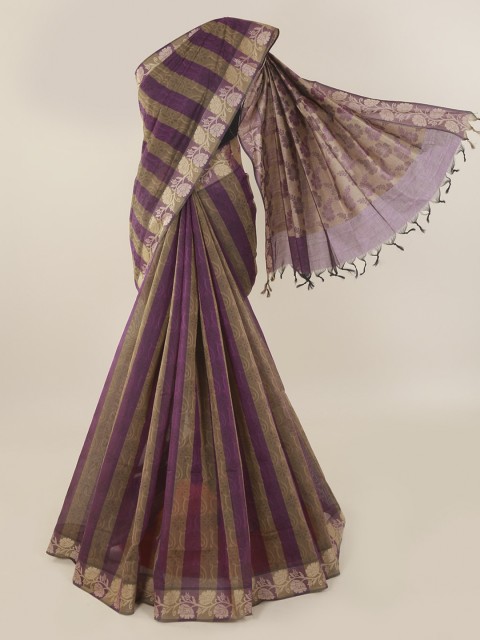 

Pothys Purple Woven Design Pure Cotton Saree
