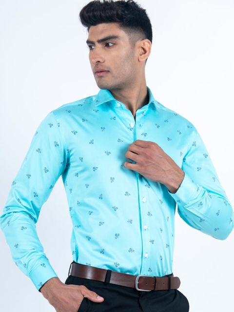 

Tistabene Men Blue Regular Fit Printed Formal Shirt