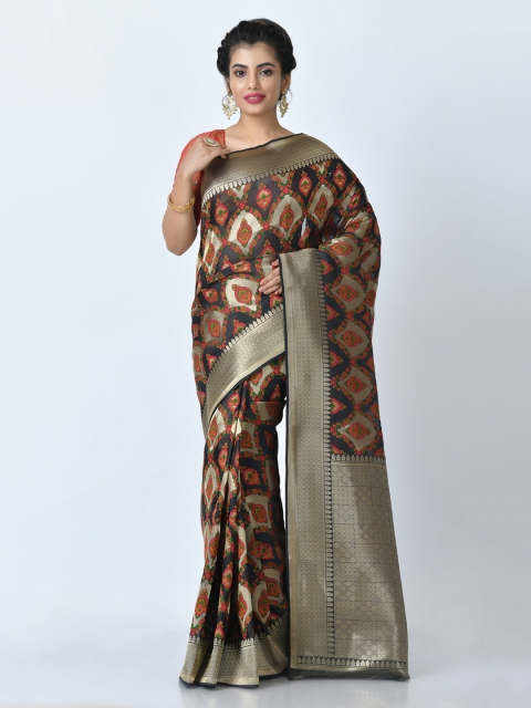 

RANGOLI Black Printed Art Silk Saree