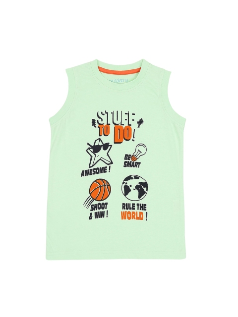

Pantaloons Junior Boys Lime Green Printed Round Neck T-shirt