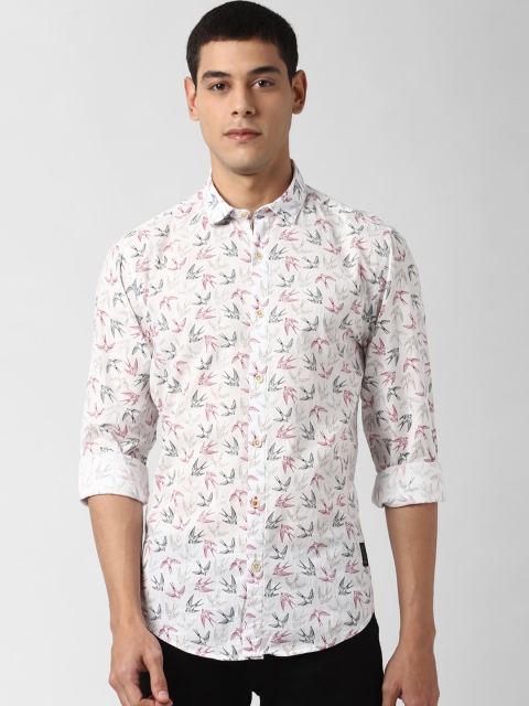 

Peter England Casuals Men White Slim Fit Printed Casual Shirt