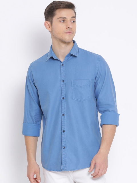 

Richlook Men Blue Slim Fit Solid Casual Shirt