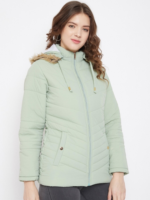 

Okane Women Green Solid Parka