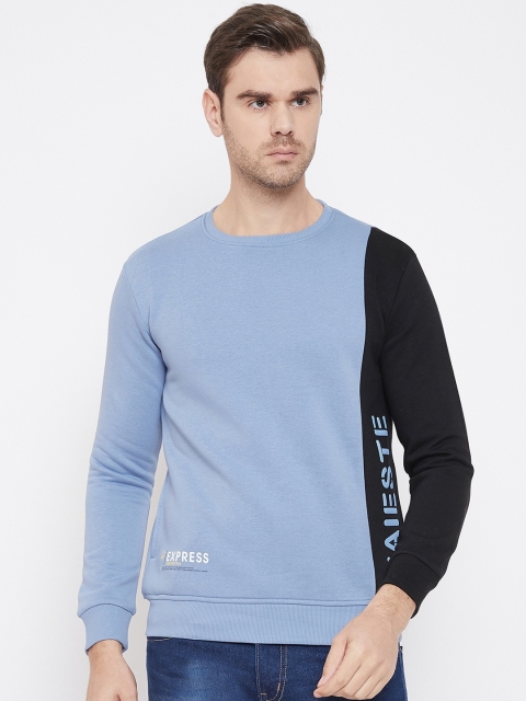 

QUBIC Men Blue Solid Sweatshirt