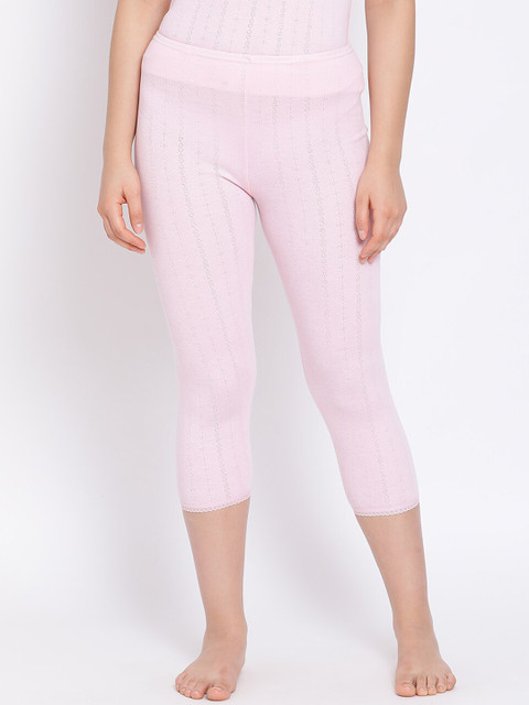 

Kanvin Women Pink Self-Design Thermal Bottom