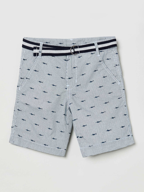 

max Boys Navy Blue Printed Regular Fit Regular Shorts