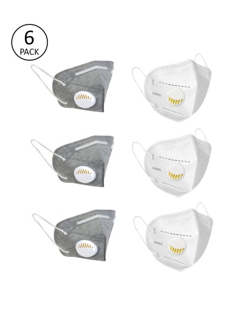 

OOMPH Unisex Pack of 6 Solid 5-Ply Reusable N95 Masks, White