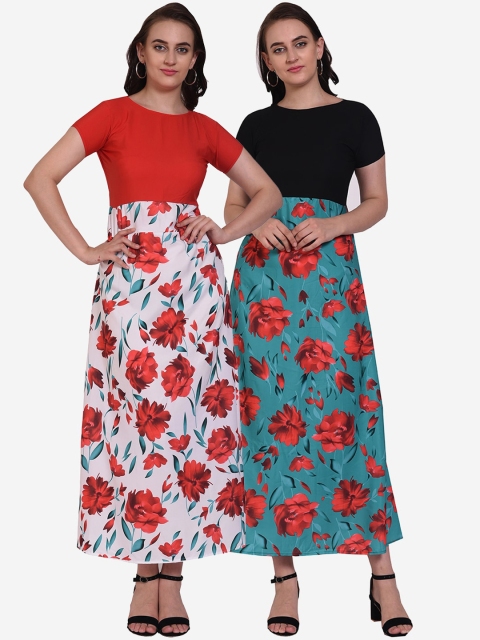 

Florence Women Multicoloured Pack of 2 Printed Maxi Dress, Multi