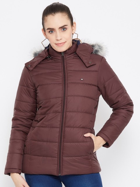 

Okane Women Maroon Solid Padded Jacket