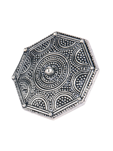 

DESI COLOUR Oxidized Silver-Toned Adjustable Finger Ring