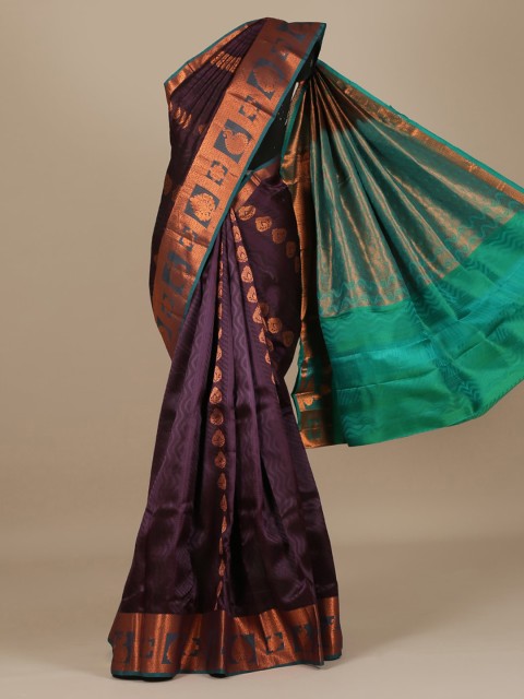 

Pothys Purple Woven Design Silk Blend Saree