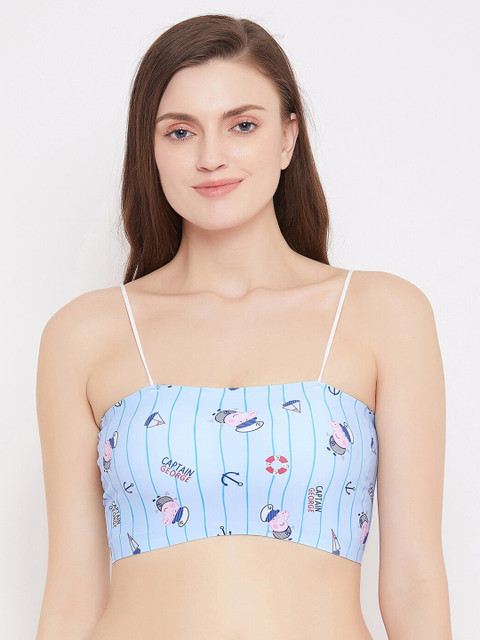 

SECRETS BY ZEROKAATA Blue & Pink Printed Lightly Padded Non-Wired Sports Bra SZBPIGP8738