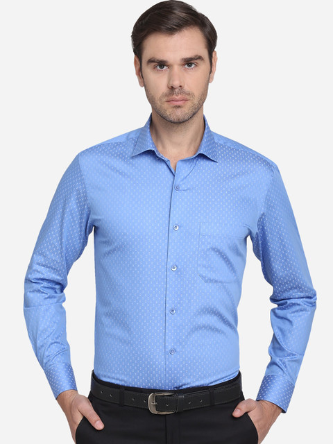 

METAL Men Blue Slim Fit 100% Cotton Solid Formal Shirt