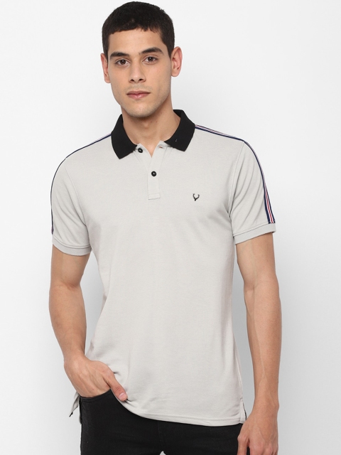 

Allen Solly Sport Men Grey Solid Polo Collar T-shirt