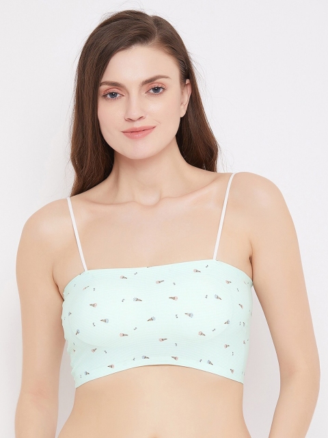 

SECRETS BY ZEROKAATA Green Printed Non-Wired Lightly Padded Workout Bra SZGICEP8738