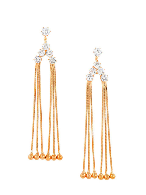 

Foxy Sperks Gold-Toned Contemporary Drop Earrings