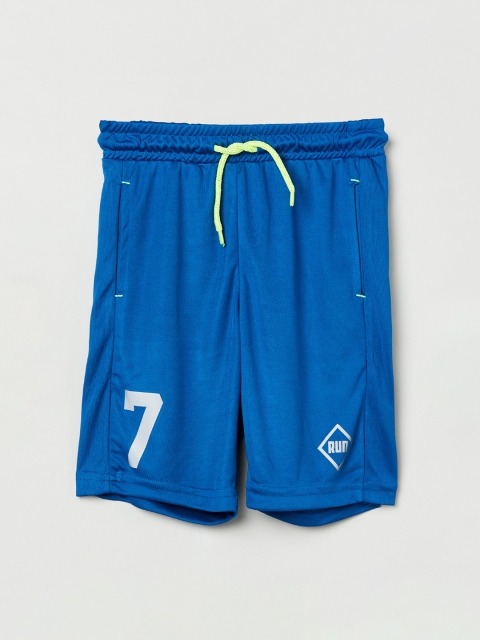 

max Boys Blue Solid Regular Fit Sports Shorts