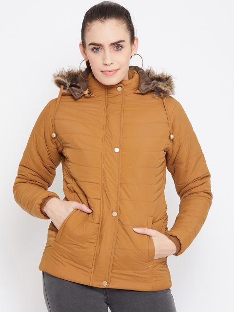 

Okane Women Tan Brown Solid Parka Jacket