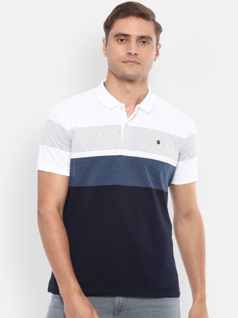 

Louis Philippe Sport Men Navy Blue & White Colourblocked Polo Collar T-shirt