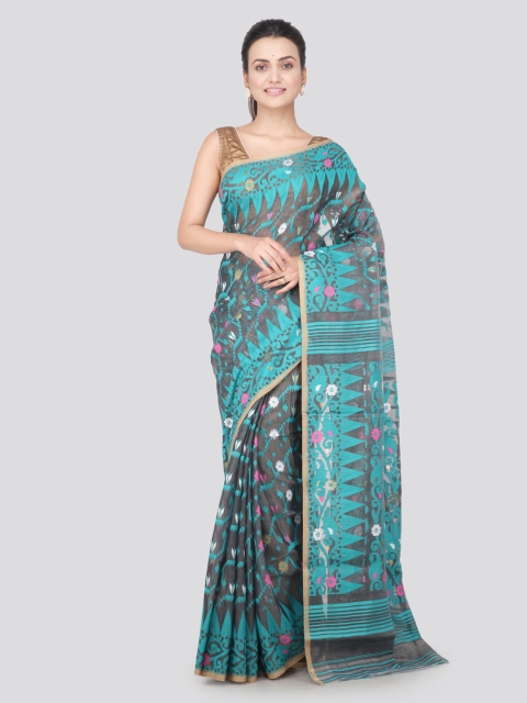 

PinkLoom Grey Pure Cotton Woven Design Handloom Saree