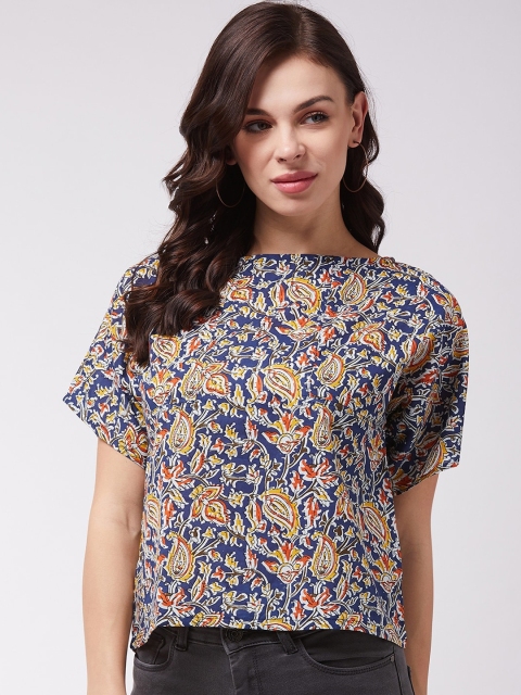 

InWeave Women Blue Kalamkari Printed Top