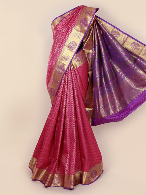 

Pothys Pink Pure Silk Woven Design Kanjeevaram Saree