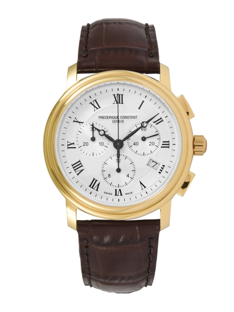

Frederique Constant Men Silver-Toned & Brown Analogue Watch