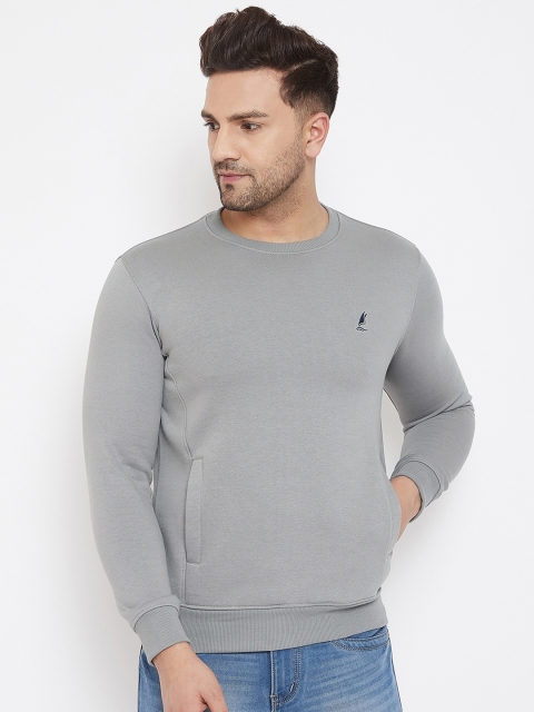 

HARBORNBAY Men Grey Solid Sweatshirt