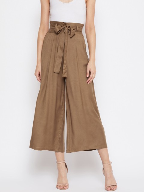 

LUCERO Women Brown Loose Fit Solid Regular Trousers