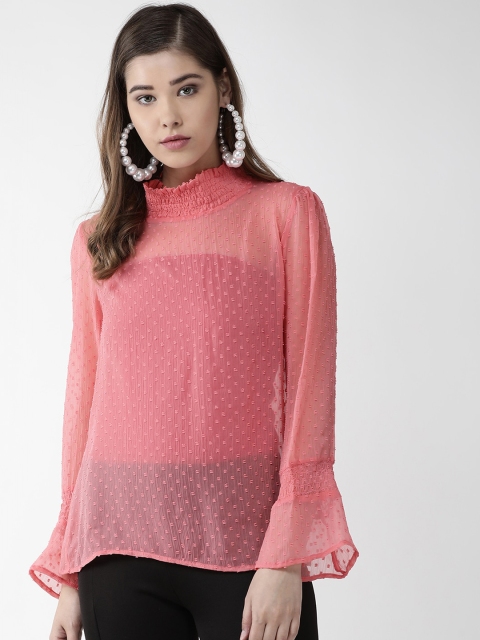 

plusS Women Pink Self Design Top