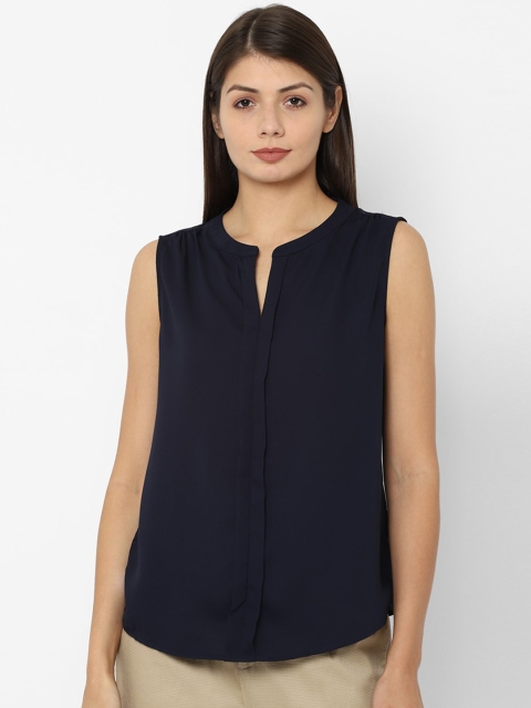 

Allen Solly Woman Women Navy Blue Solid Top