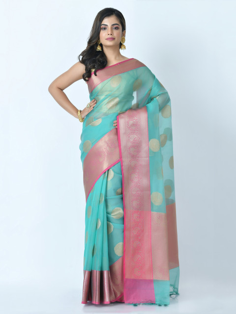 

RANGOLI Blue Art Silk Woven Design Banarasi Saree