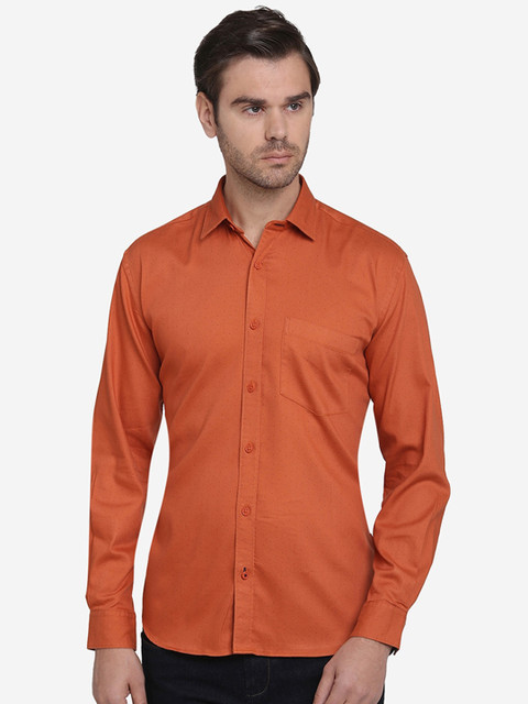 

JADE BLUE Men Rust Slim Fit Solid Casual Shirt