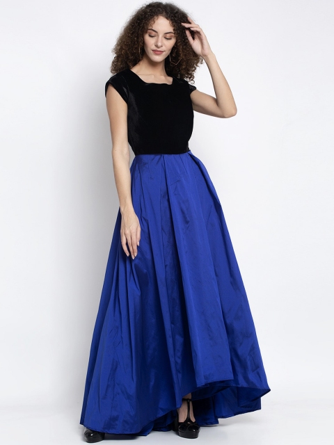 

Just Wow Women Blue Colourblocked Maxi Dress