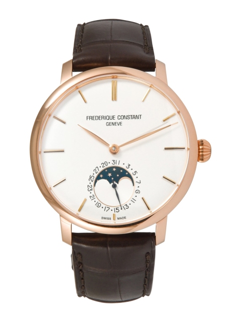 

Frederique Constant Men Silver-Toned & Brown Analogue Watch