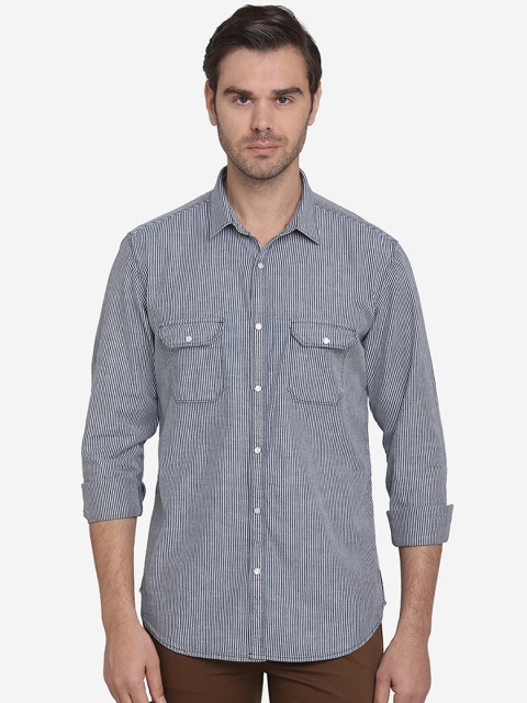 

JADE BLUE Men Blue Slim Fit Checked Casual Shirt