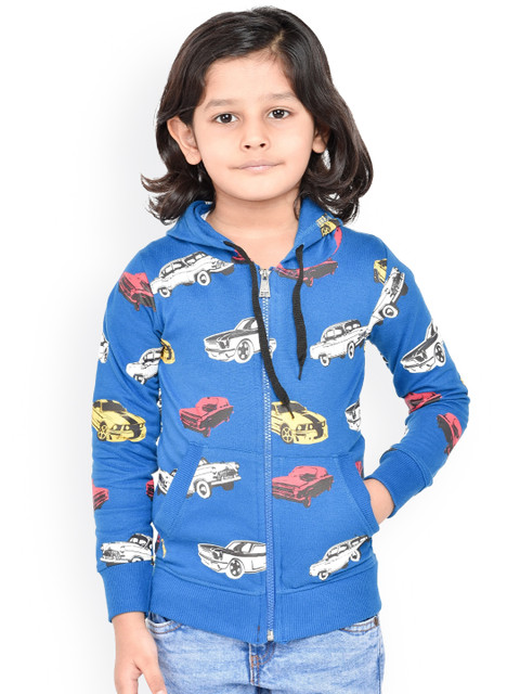 

ORANGE PUMPKKIN Boys Blue Printed Sweatshirt
