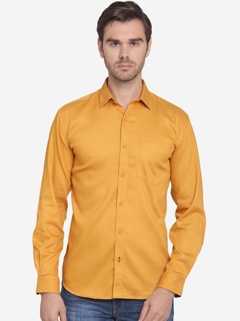 

JADE BLUE Men Mustard Yellow Slim Fit Printed Casual Shirt