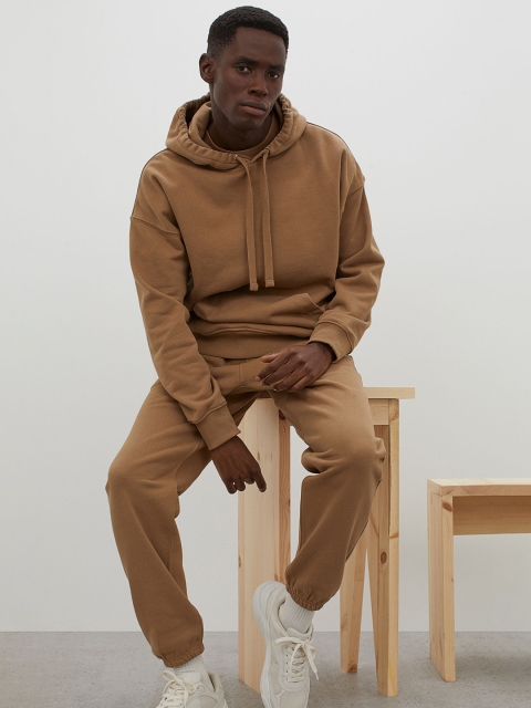 

H&M Men Beige Solid Cotton Joggers