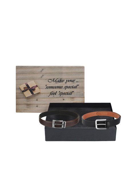 

LONDON FASHION hob Men Pack Of 2 Belts, Brown