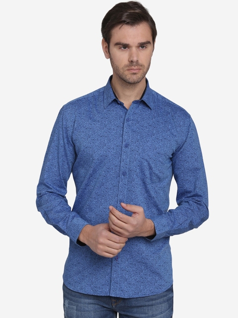 

JADE BLUE Men Blue Slim Fit Printed Cotton Casual Shirt